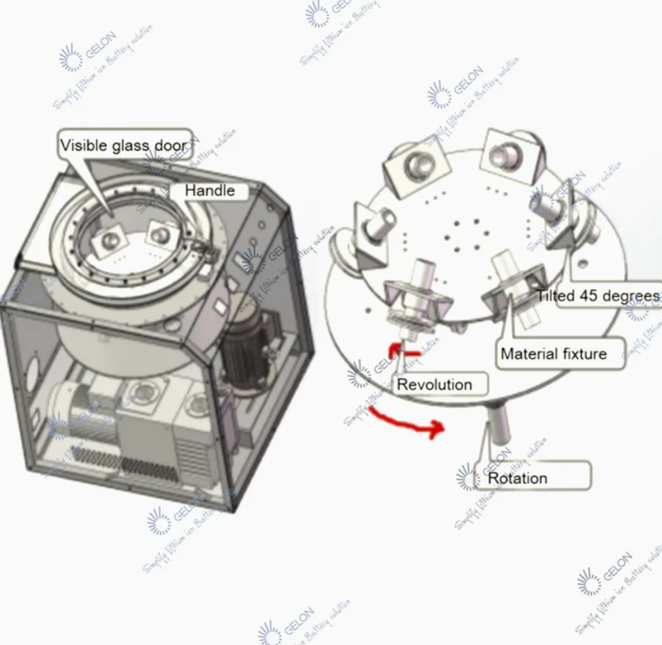 45 degree beveled mixing tanks in centrifugal defoaming machine for efficient material flow and degassing