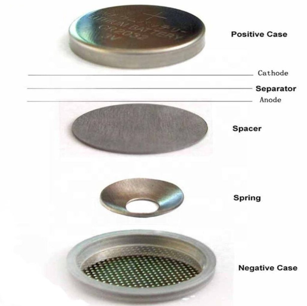 Special Offer SS304316 Coin Cell Case 2032 with 0.1mm Spacer for Lithium Ion Battery Research