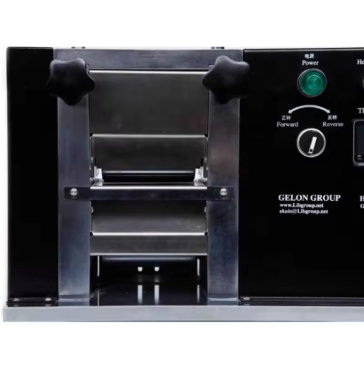 Two hardened steel rollers Φ96mm HRC62 on GN-MR-150 calendering machine for battery electrode pressing